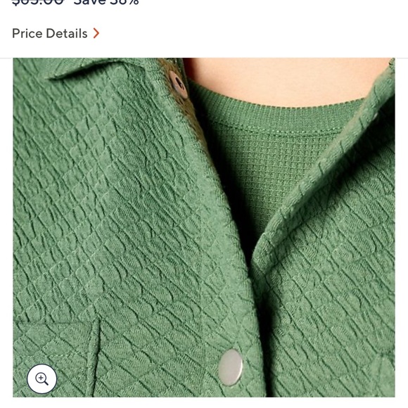 Muk Luks Quilted Shacket green tall small New - Picture 2 of 9